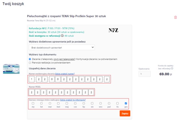 ulgi dla osób niepełnosprawnych znacznie pieluchomajtki