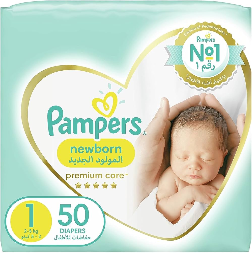 pampers niebieski pasek