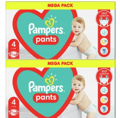 pieluchomajtki pampers 3 naklejka z tylu