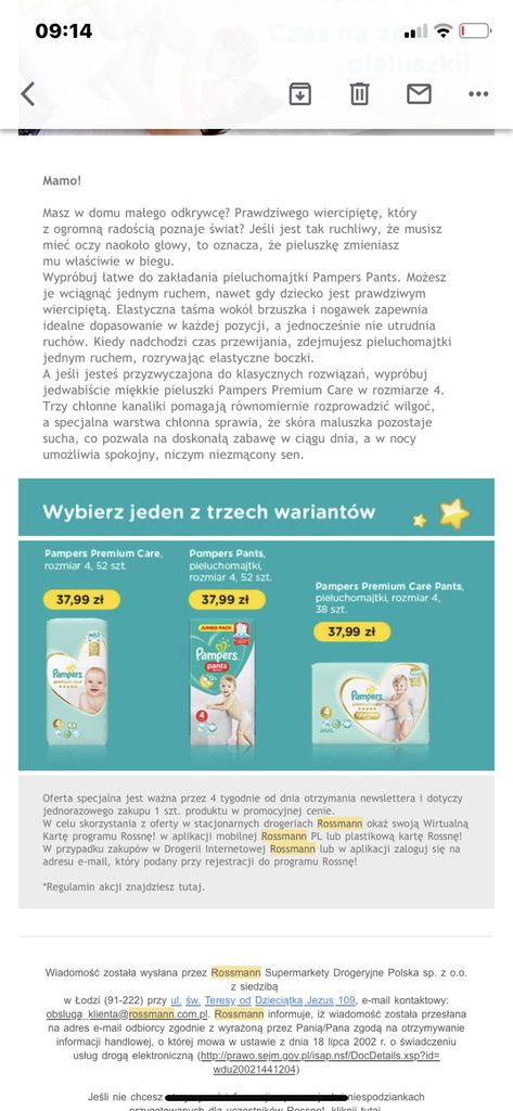 pampers pod kapielowki