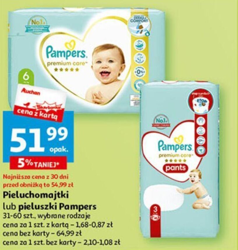 pieluchomajtki firmy pampers rozmiar 6