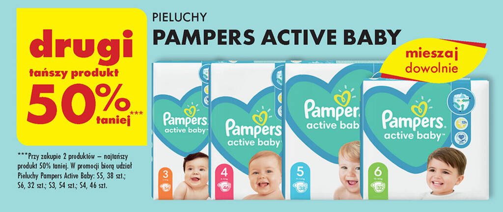 pampers active baby-dry pieluchy rozmiar 4 maxi 8-14kg 174 sztuk