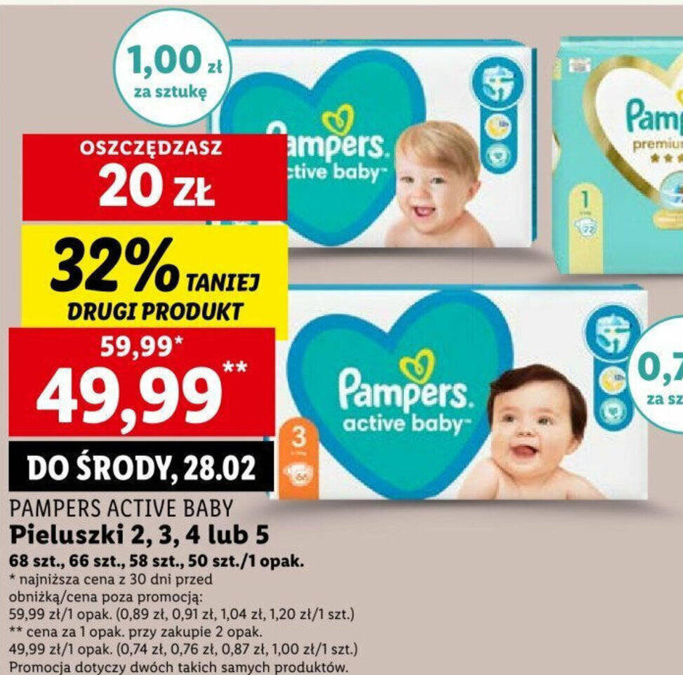 pampers duże opakowanie 88 szt 2-5kg