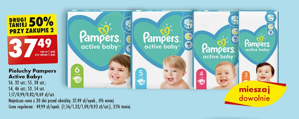 pampers new baby pieluchy rozmiar 2 mini 3-6kg 100 sztuk