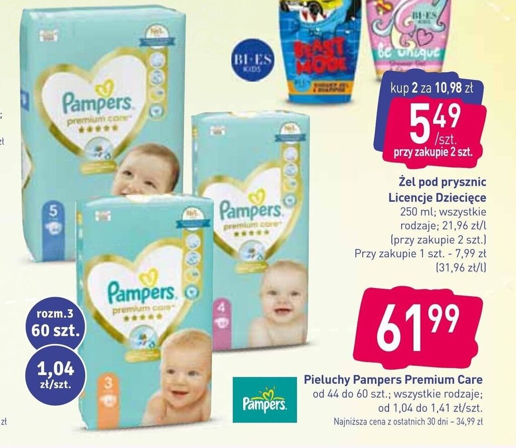 pampers pieluchomajtki premium care 3 midi