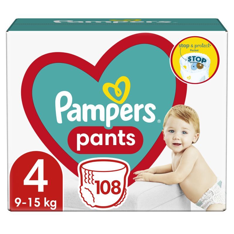 pieluchomajtki pampers 3 naklejka z tylu