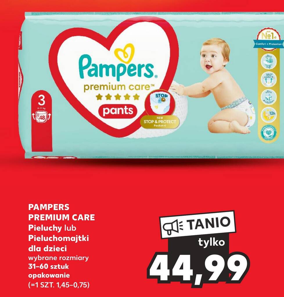 rozmiary pampers premium care